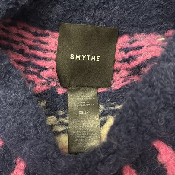 Smythe Pink Sweater Fair Aisle Preppy Alpaca XS Retails: $425 - Picture 9 of 9